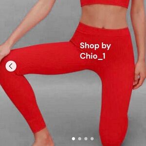 Zara Limitless countour collection red seamless contour Bold Scarlet Leggings